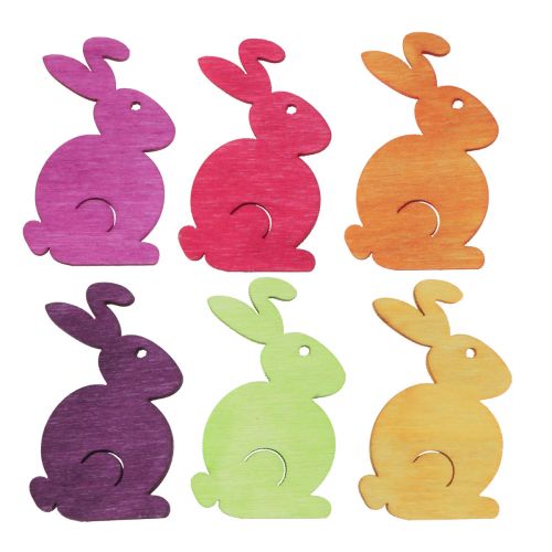 Article Décoration de table Lapins de Pâques Bois coloré 4cm 72pcs