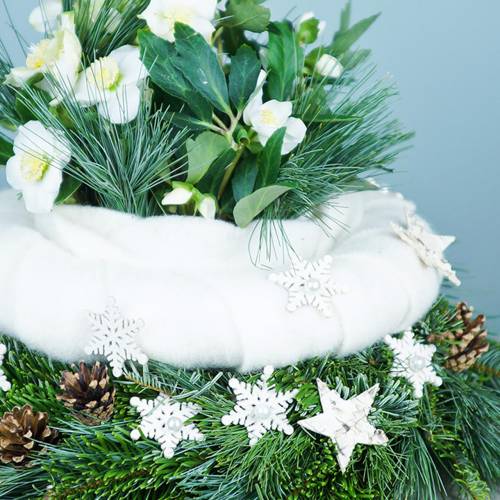 Article Décoration à parsemer flocon de neige pailleté blanc 5cm 48p