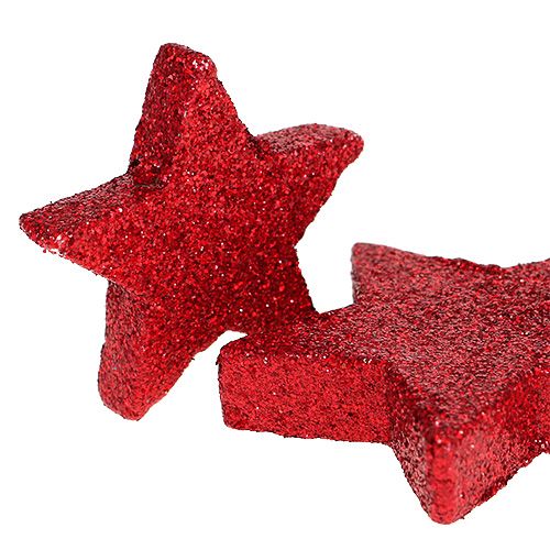 Étoiles éparses rouges, mica 4-5cm 40pcs