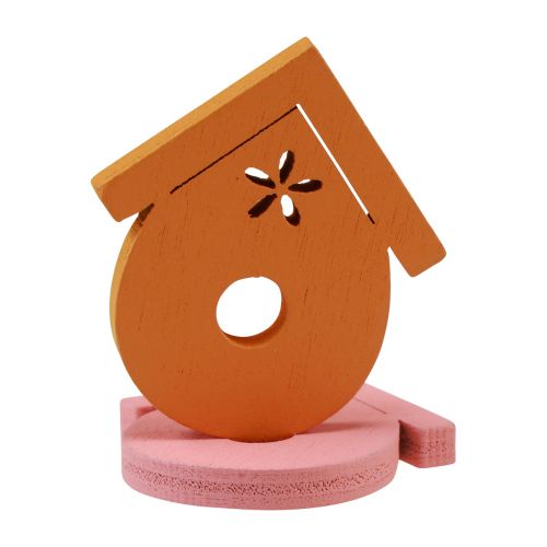 Article Décoration à disperser nichoir à oiseaux décoration de table en bois colorée 2,5–3,5 cm 48 pièces