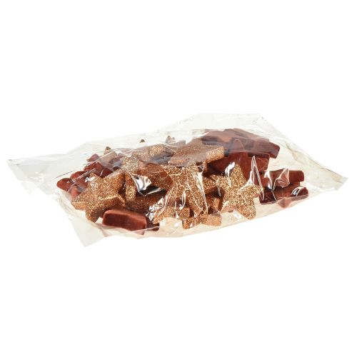 Article Décoration à disperser étoiles de Noël marron/orange Ø4/5cm 40pcs