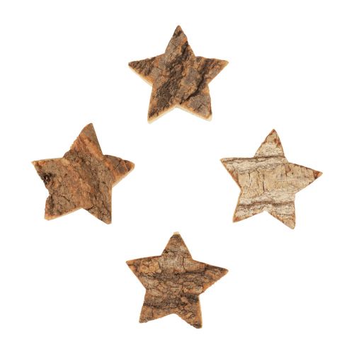 Floristik24 Décoration à disperser étoiles de Noël étoiles en bois avec écorce Ø5cm 12 pcs
