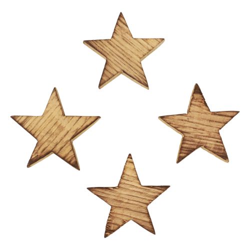 Décoration à disperser étoiles de Noël étoiles en bois flammé 5,5 cm 12 pcs