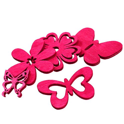 Floristik24 Mélange de figurines Rose vif Assortie 2cm - 4cm 72P