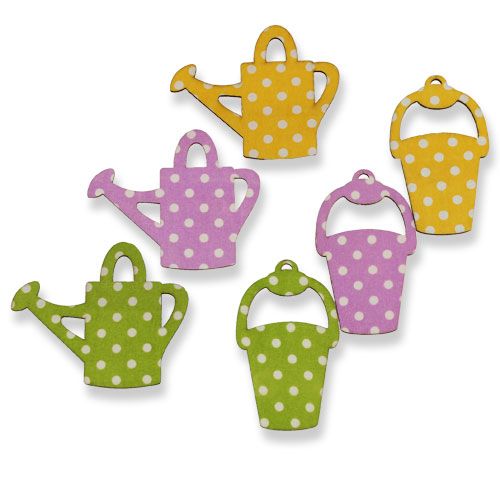 Floristik24 Arrosoir / seau en bois 8cm triés 12pcs