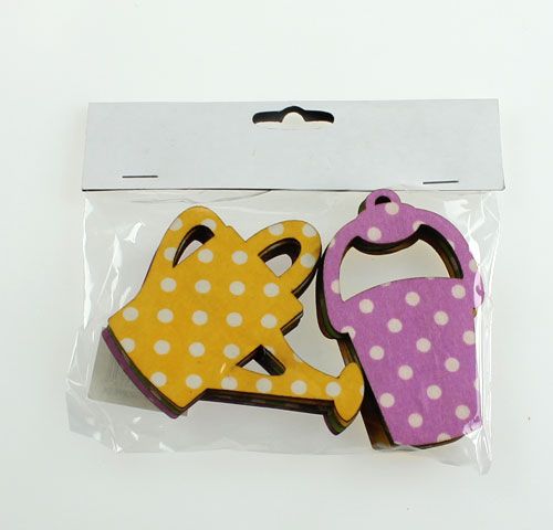 Floristik24 Arrosoir / seau en bois 8cm triés 12pcs