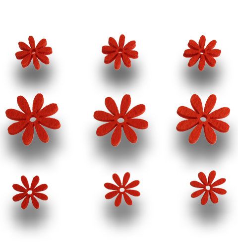 Floristik24 Fleurs en feutre sertie dans l'orange 96pcs