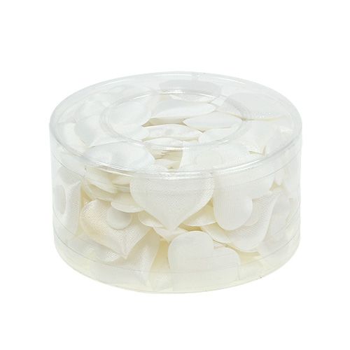 Floristik24 Mélange de cœurs de tissu en blanc 28x32mm 100P