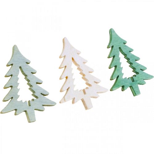Article Décoration à disperser sapin de Noël vert 4cm 72 pcs