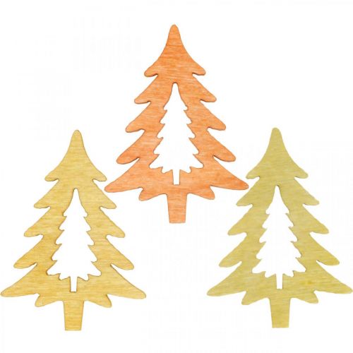 Décoration à disperser sapin de Noël orange 4cm 72 pcs