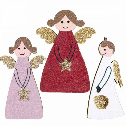 Article Ange en bois saupoudrer ange saupoudrer décoration ange décoration 4,5 × 3 cm 72 pcs