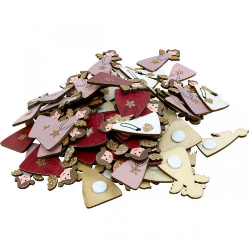Article Ange en bois saupoudrer ange saupoudrer décoration ange décoration 4,5 × 3 cm 72 pcs