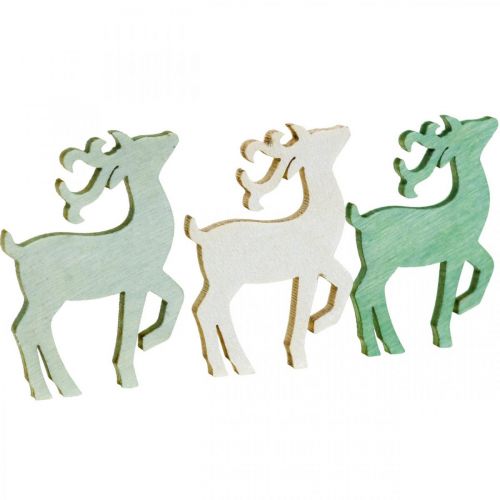 Article Décoration à parsemer Noël bois cerf vert 4×3cm 72p