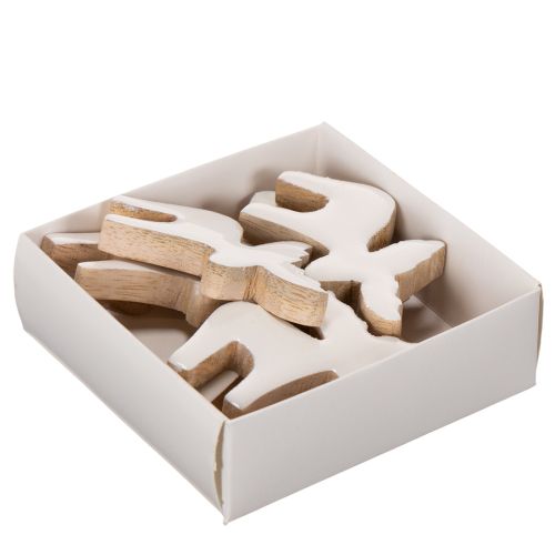 Figurine décorative d'élan en bois, debout, décoration de Noël à disperser, 6 cm, lot de 8 | Floristik24.be