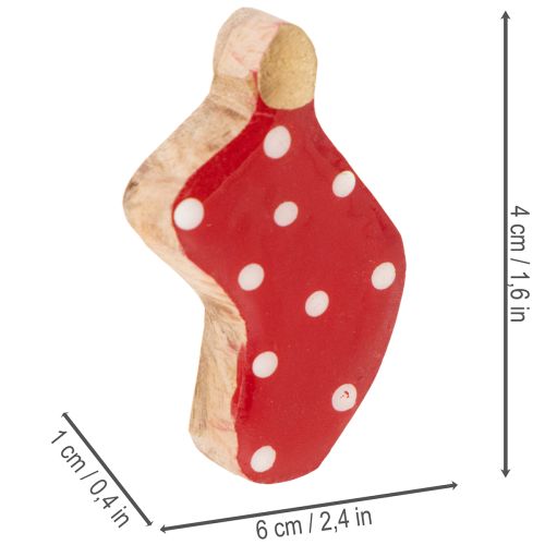 Chaussettes à pois, décoration de table de Noël, 6 cm, lot de 8 | Floristik24.be