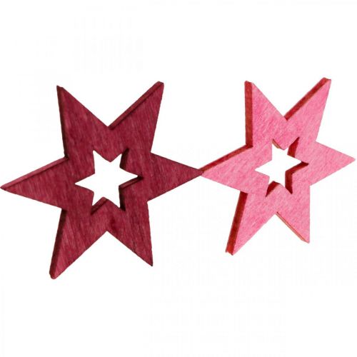 Article Décoration d&#39;étoiles en bois Décoration de Noël Violet H4cm 72 pcs
