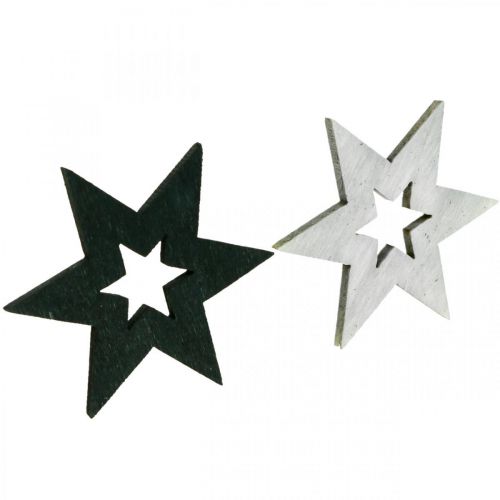 Article Décoration d&#39;étoiles en bois Décoration de Noël Noir H4cm 72 pcs