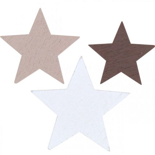 Décoration d&#39;étoiles en bois Décoration à disperser Mélange de Noël 48 pcs