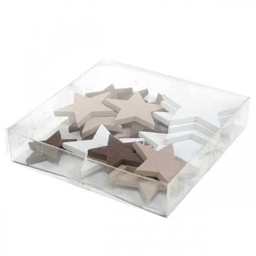 Article Décoration d&#39;étoiles en bois Décoration à disperser Mélange de Noël 48 pcs