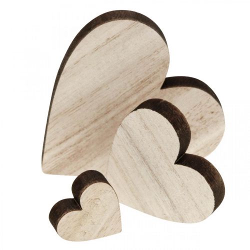 Article Coeurs en bois décoration de dispersion coeur nature marron décoration de table 29St