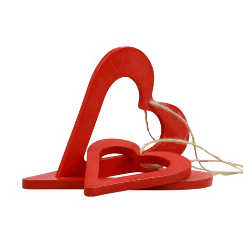 Cintres décoratifs coeurs en bois décoration en bois rouge 6/8/10/12cm 16pcs