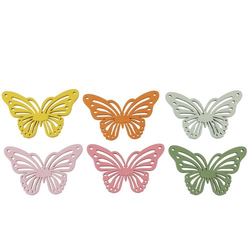 Floristik24 Shaker papillon en bois décoration à saupoudrer colorée 4,5×3cm 48pcs