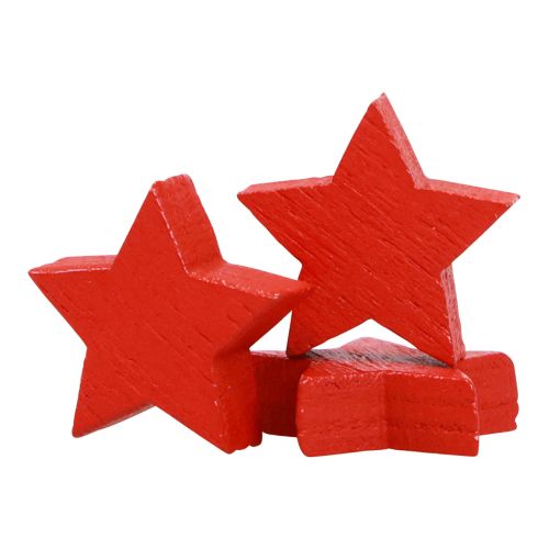 Floristik24 Décoration à disperser étoiles de Noël étoiles en bois rouges Ø1,5cm 300 pcs
