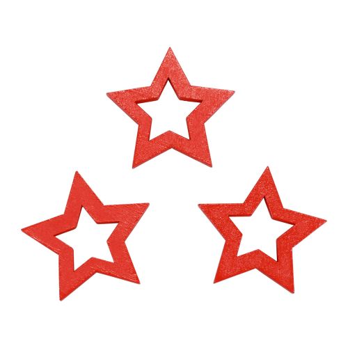 Floristik24 Décoration à disperser étoiles de décoration de Noël étoiles en bois rouges Ø4cm 54pcs