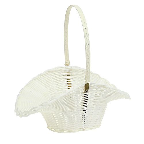 Floristik24 Panier à pétales pour mariage, en plastique blanc Ø 15 cm H. 32 cm