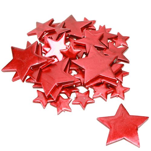 Article Étoiles rouges décoratives à disperser Ø3/5/7 cm – 2e choix – 44 pièces