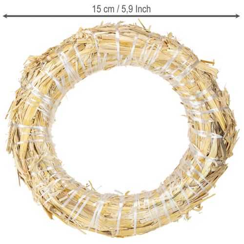 Article Couronne de paille vierge, petite couronne de paille de 15 cm x 3 cm, lot de 10 pièces