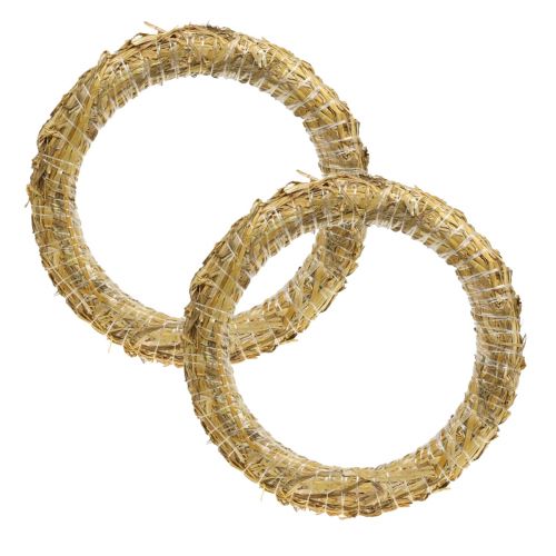 Floristik24 Couronne de paille romaine vierge pour couronne 20/4cm 2pcs