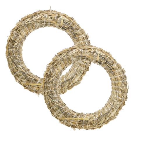 Floristik24 Couronne de paille paille romaine pour couronnes et couronnes de l&#39;Avent 25/6cm 2pcs