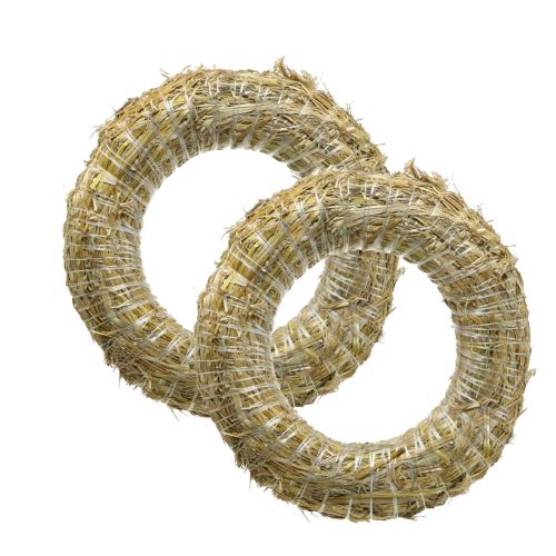 Floristik24 Couronne de paille Couronne romaine de paille vierge 35/8cm 2pcs