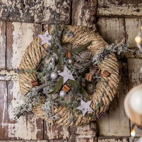 Floristik24 Couronne de paille tressée Ø37cm décoration paille rustique naturelle