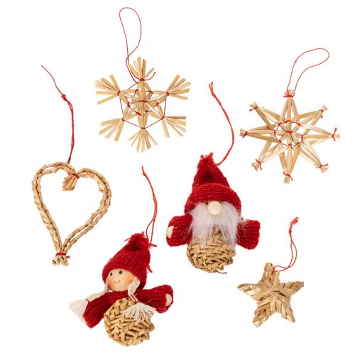 Ensemble de 30 décorations de Noël en paille, figurines et étoiles de 6 cm, pour sapin. acheter | Floristik24.be