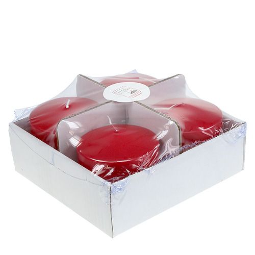 Article Bougie pilier 100/100 rouge 4 pcs