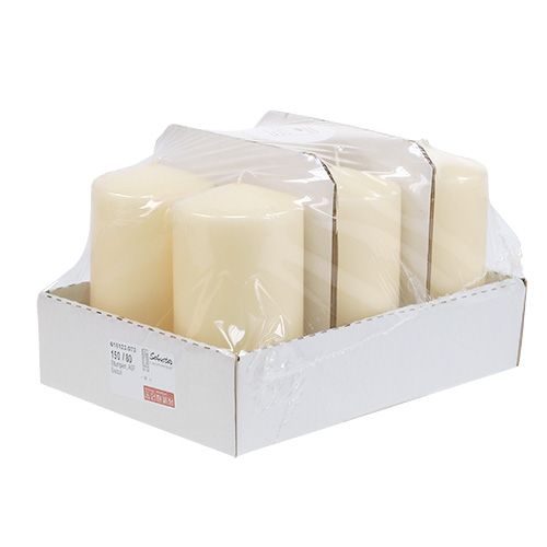 Article Bougie pilier 150/80 crème 6pcs