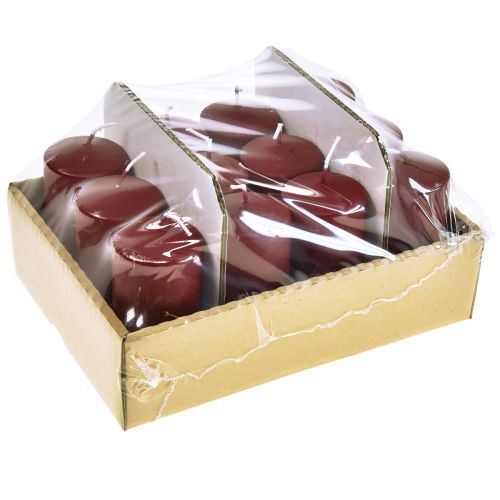 Article Bougies piliers rouges H100mm Ø50mm vieux rouge 12pcs