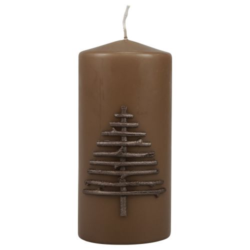 Floristik24 Bougie de Noël bougie de Noël marron 150/70mm 1 pièce