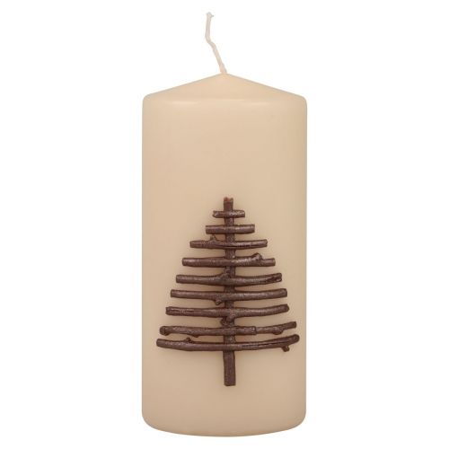 Floristik24 Bougie de Noël bougie de Noël beige 150/70mm 1 pièce