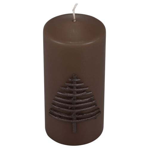 Article Bougie de Noël bougie de Noël marron foncé 150/70mm