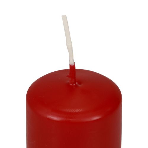 Floristik24 Bougies piliers rouges Bougies de l&#39;Avent petites vieilles rouges 60/40mm 24pcs