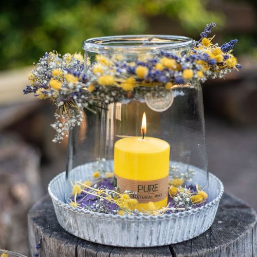 Floristik24 Bougie pilier jaune citron Bougies Wenzel Bougies PURE 90×70mm