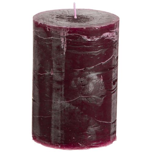 Floristik24 Bougies piliers Bougies bordeaux couleur unie 70x100mm 4 pcs