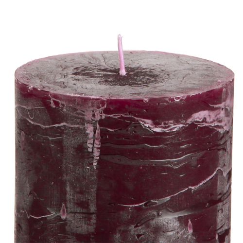 Article Bougies piliers Bougies bordeaux couleur unie 70x100mm 4 pcs