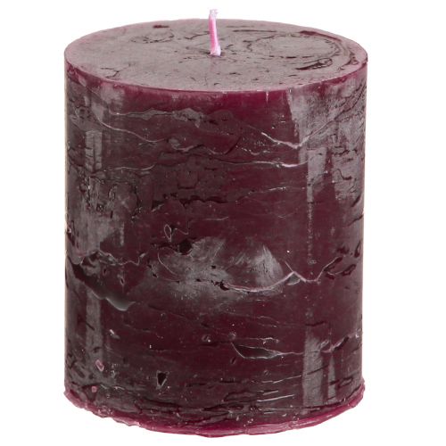 Article Bougies piliers bougies bordeaux couleur unie 70×80mm 4 pcs