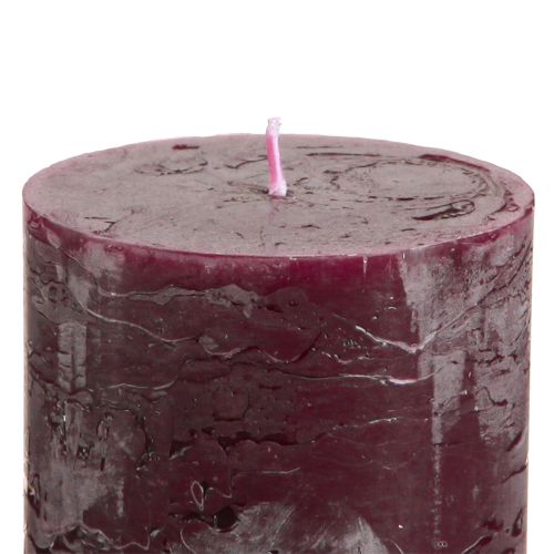 Article Bougies piliers bougies bordeaux couleur unie 70×80mm 4 pcs