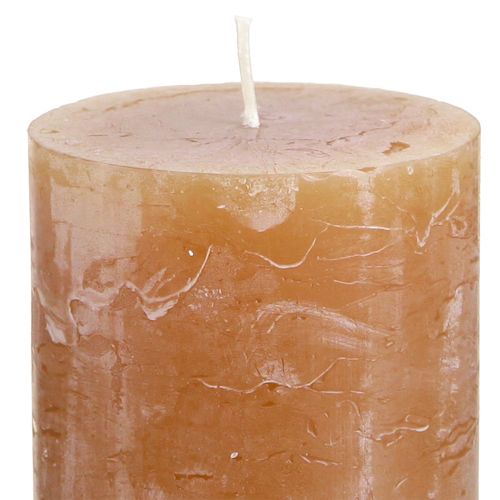 Article Bougies piliers bougies caramel couleur unie 60x100mm 4 pcs
