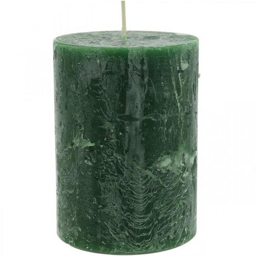Bougies de couleur unie Bougie rustique verte 80×110mm 4pcs